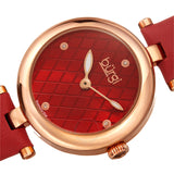 Burgi Quartz Diamond Red Dial Red Leather Ladies Watch BUR196RD - The Watches Men & Co #2