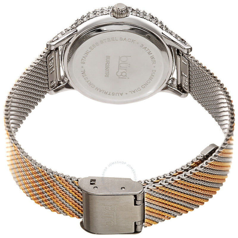 Burgi Quartz Diamond Silver Dial Ladies Watch BUR250TRI - The Watches Men & Co #4