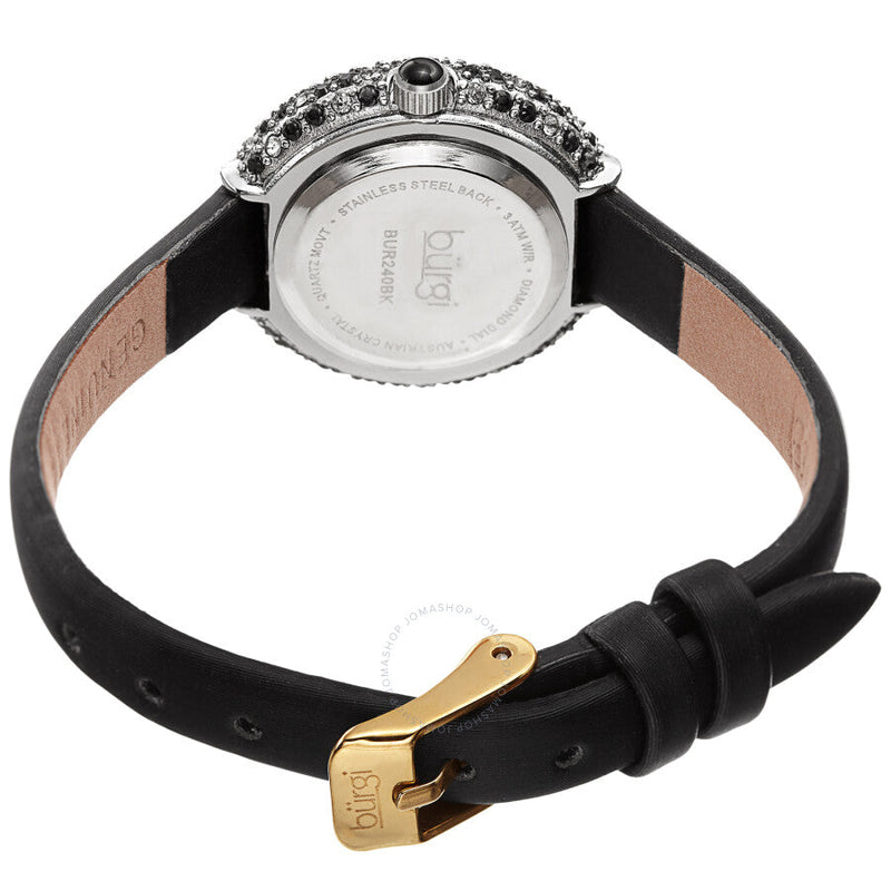 Burgi Quartz Diamond White Dial Ladies Watch BUR240BK - The Watches Men & Co #4