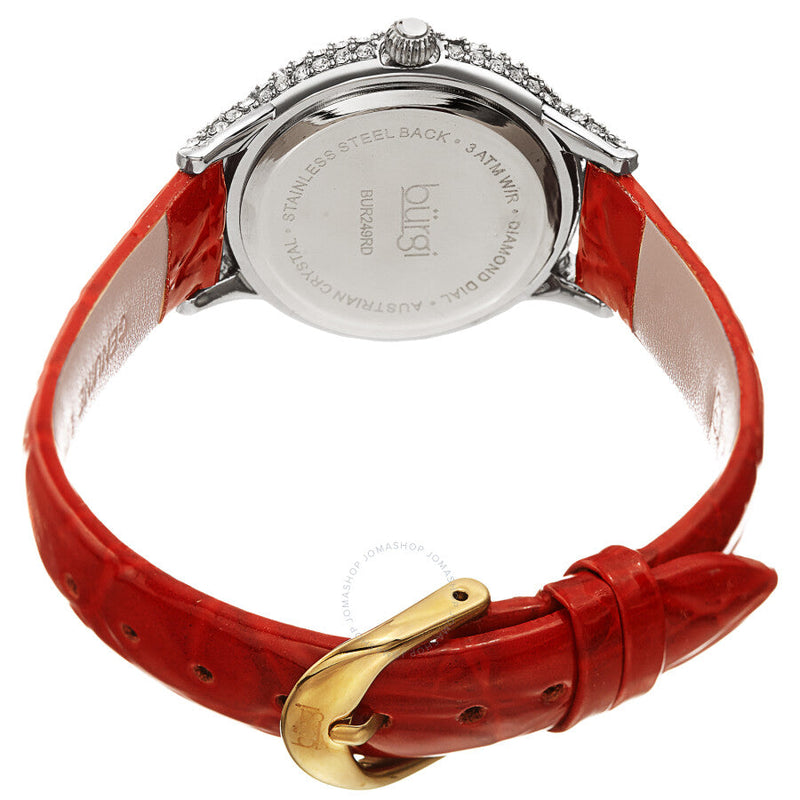 Burgi Quartz Diamond White Dial Ladies Watch BUR249RD - The Watches Men & Co #4