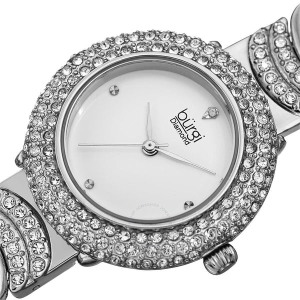 Burgi Quartz Diamond White Dial Ladies Watch BUR266SS - The Watches Men & Co #2