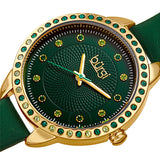 Burgi Quartz Green Dial Green Leather Ladies Watch BUR161YGGN - The Watches Men & Co #2