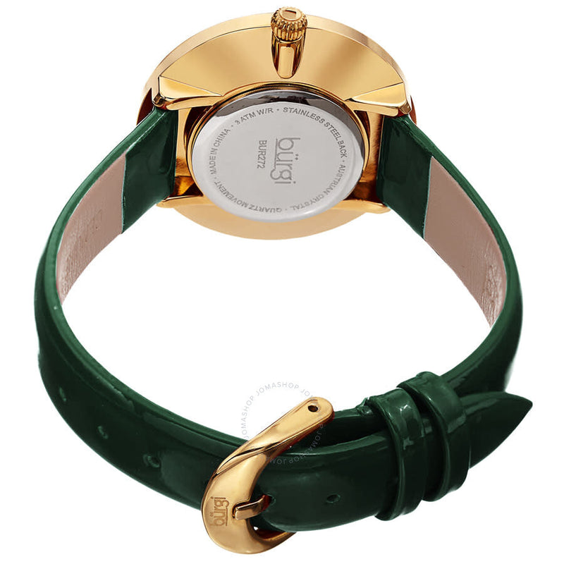Burgi Quartz Green Dial Green Leather Ladies Watch BUR272GN - The Watches Men & Co #4