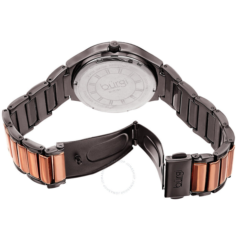 Burgi Quartz Grey Dial Two-tone Ladies Watch BUR185RG - The Watches Men & Co #4