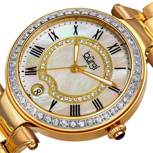 Burgi Quartz Mother of Pearl Dial Ladies Watch BUR165YG - The Watches Men & Co #2