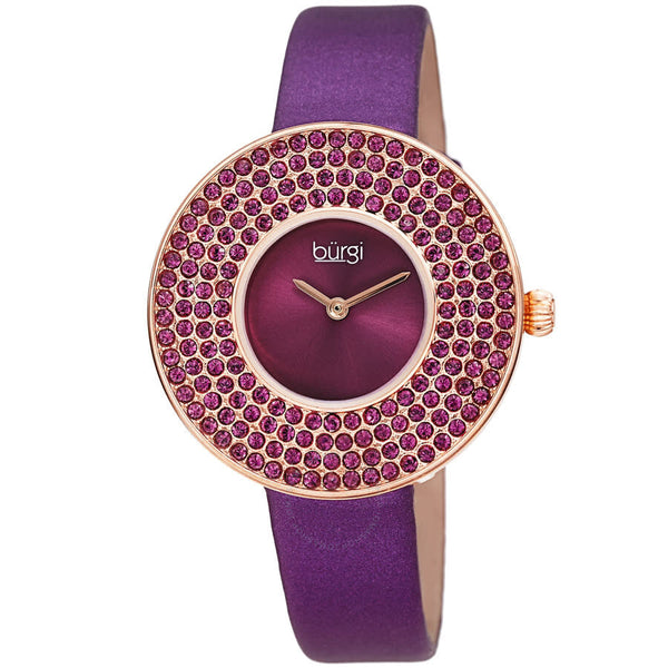 Burgi Quartz Purple Dial Purple Satin Ladies Watch BUR270PU - The Watches Men & Co