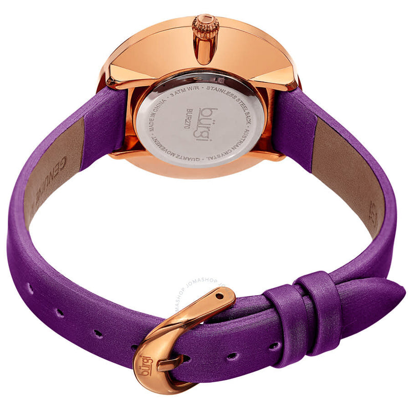 Burgi Quartz Purple Dial Purple Satin Ladies Watch BUR270PU - The Watches Men & Co #4