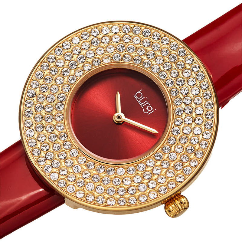 Burgi Quartz Red Dial Ladies Watch BUR272RD - The Watches Men & Co #2
