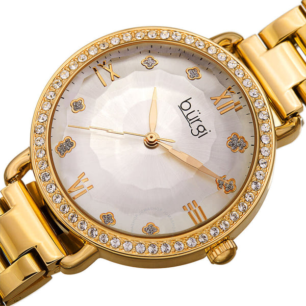 Burgi Quartz Silver Dial Gold-tone Ladies Watch BUR269YG - The Watches Men & Co #2
