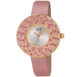 Burgi Quartz Silver Dial Pink Satin Ladies Watch BUR270PK - The Watches Men & Co