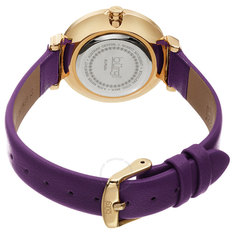 Burgi Quartz Silver Dial Purple Leather Ladies Watch BUR254PU - The Watches Men & Co #4