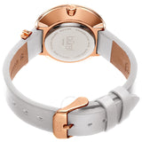Burgi Quartz Silver Dial White Leather Ladies Watch BUR264WT - The Watches Men & Co #4
