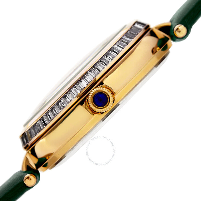 Burgi Quartz White Dial Green Leather Ladies Watch BUR182GN - The Watches Men & Co #3