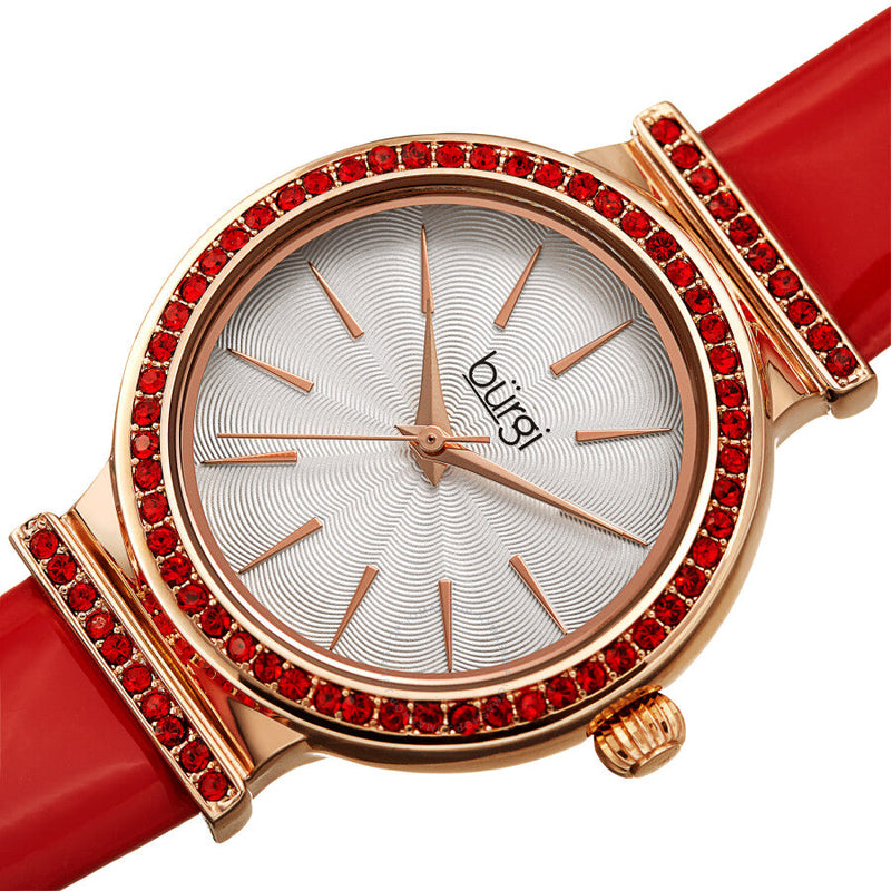 Burgi Quartz White Dial Ladies Watch BUR243RD - The Watches Men & Co #2