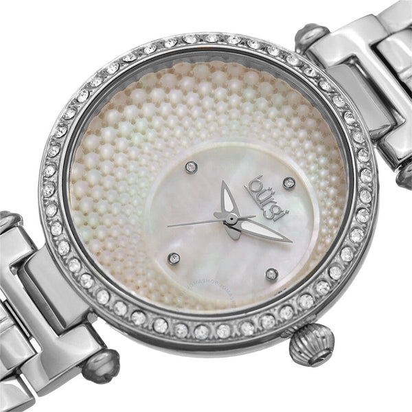 Burgi Quartz White Mother of Pearl Dial Ladies Watch BUR183SS - The Watches Men & Co #2