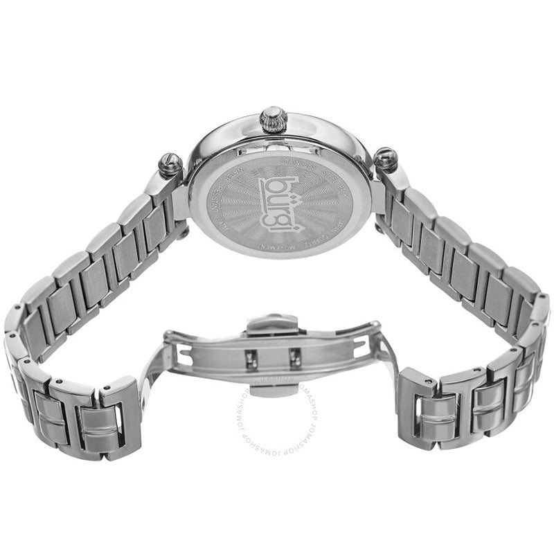 Burgi Quartz White Mother of Pearl Dial Ladies Watch BUR183SS - The Watches Men & Co #4