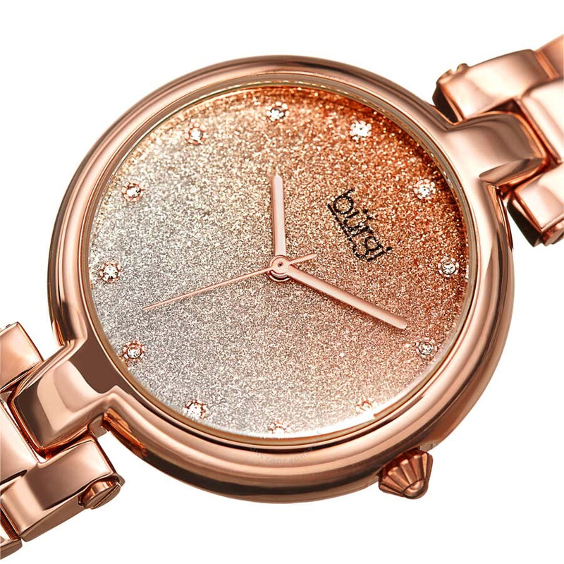 Burgi Rose Glitter Ombre Swarovski Crystal Dial Ladies Watch BUR226RG - The Watches Men & Co #2