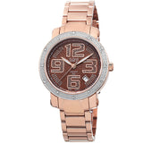 Burgi Rose Gold-tone Stainless Steel Diamond Bezel Ladies Watch BUR091RG - The Watches Men & Co