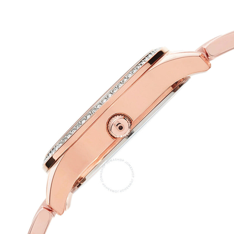 Burgi Rose Gold-Tone Stainless Steel Silver-Tone Diamond Dial Ladies Watch BUR090RG - The Watches Men & Co #4