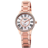 Burgi Rose Gold-Tone Stainless Steel Silver-Tone Diamond Dial Ladies Watch BUR090RG - The Watches Men & Co