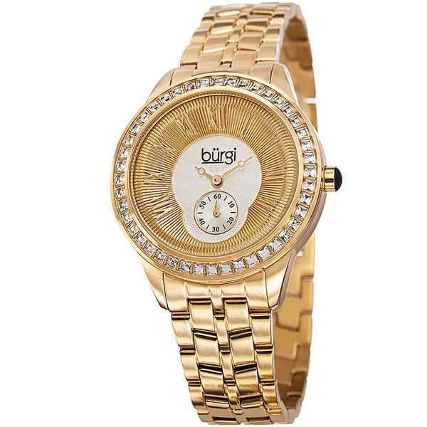 Burgi Silver and Gold Dial Gold-tone Steel Ladies Watch BUR106YG - The Watches Men & Co