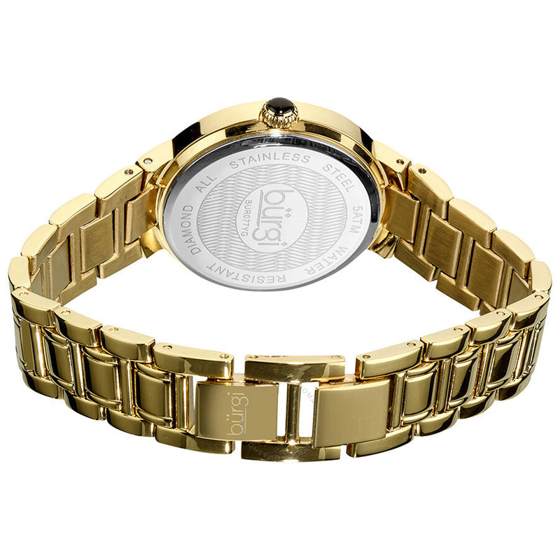 Burgi Silver Dial Gold-tone Ladies Watch BUR077YG - The Watches Men & Co #3