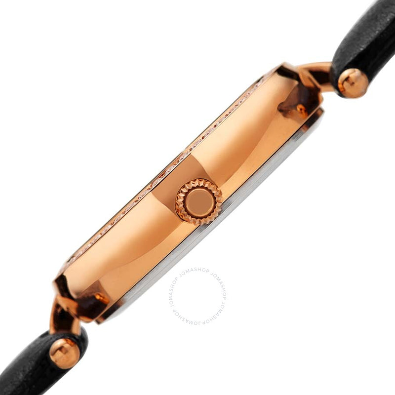 Burgi Crystal Silver Dial Black Leather Ladies Watch BUR235BKR - The Watches Men & Co #3