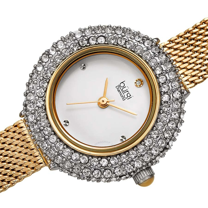 Burgi Diamond Silver Dial Ladies Watch BUR236YG - The Watches Men & Co #2