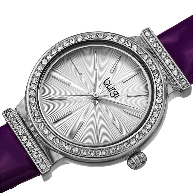 Burgi Swarovski Crystals Quartz Silver Dial Ladies Watch BUR230PU - The Watches Men & Co #2