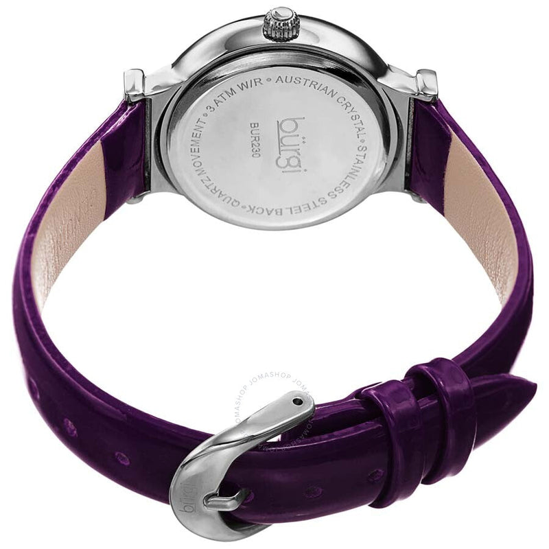 Burgi Swarovski Crystals Quartz Silver Dial Ladies Watch BUR230PU - The Watches Men & Co #4