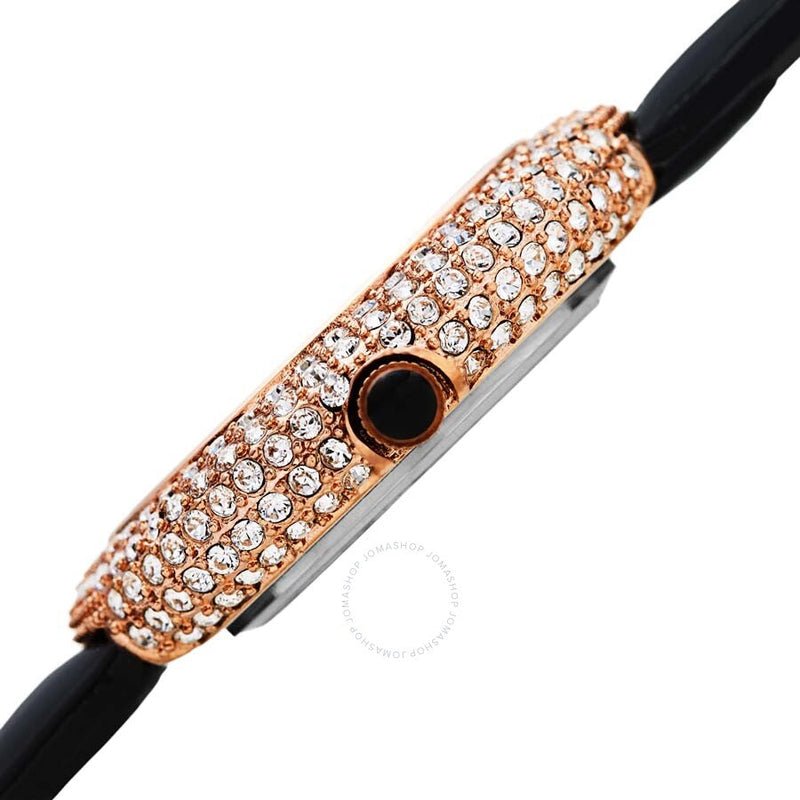 Burgi Swirl Crystal Black Dial Ladies Watch BUR209BKR - The Watches Men & Co #3