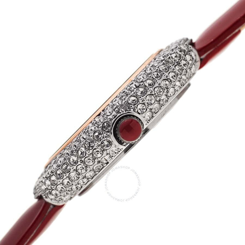 Burgi Swirl Diamond Red Dial Red Leather Ladies Watch BUR209RD - The Watches Men & Co #3