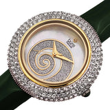 Burgi Swirl Quartz Crystal White Dial Ladies Watch BUR209GN - The Watches Men & Co #2
