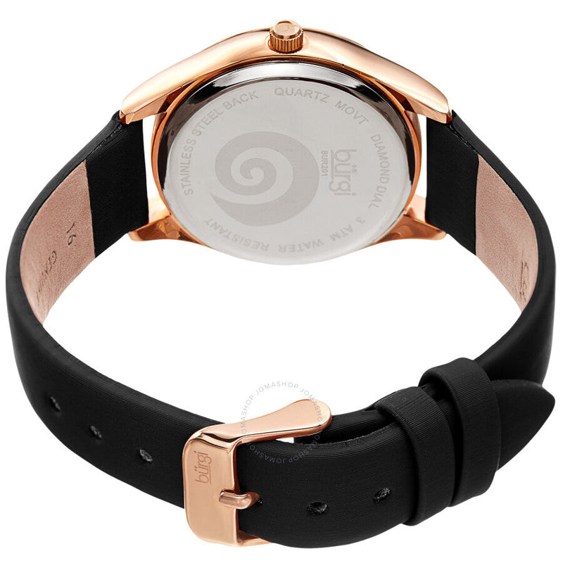 Burgi Swirl Quartz Diamond Black Dial Ladies Watch BUR201RGBK - The Watches Men & Co #4