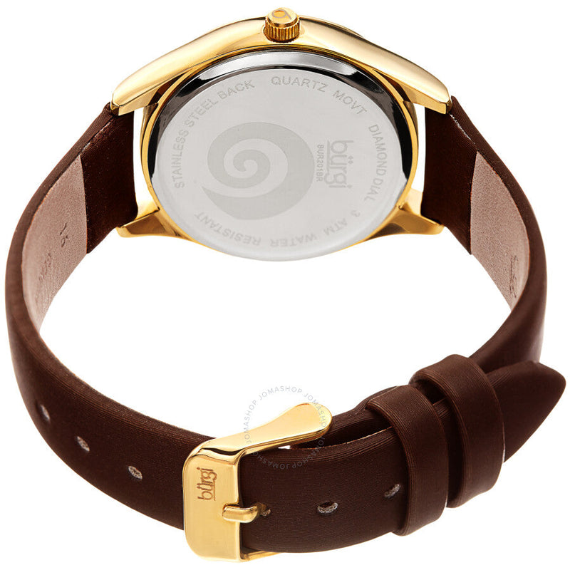 Burgi Swirl Quartz Diamond Brown Dial Ladies Watch BUR201BR - The Watches Men & Co #4