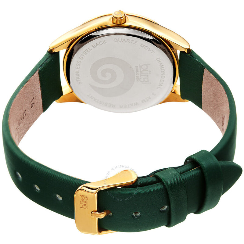 Burgi Swirl Quartz Diamond Green Dial Ladies Watch BUR201GN - The Watches Men & Co #4