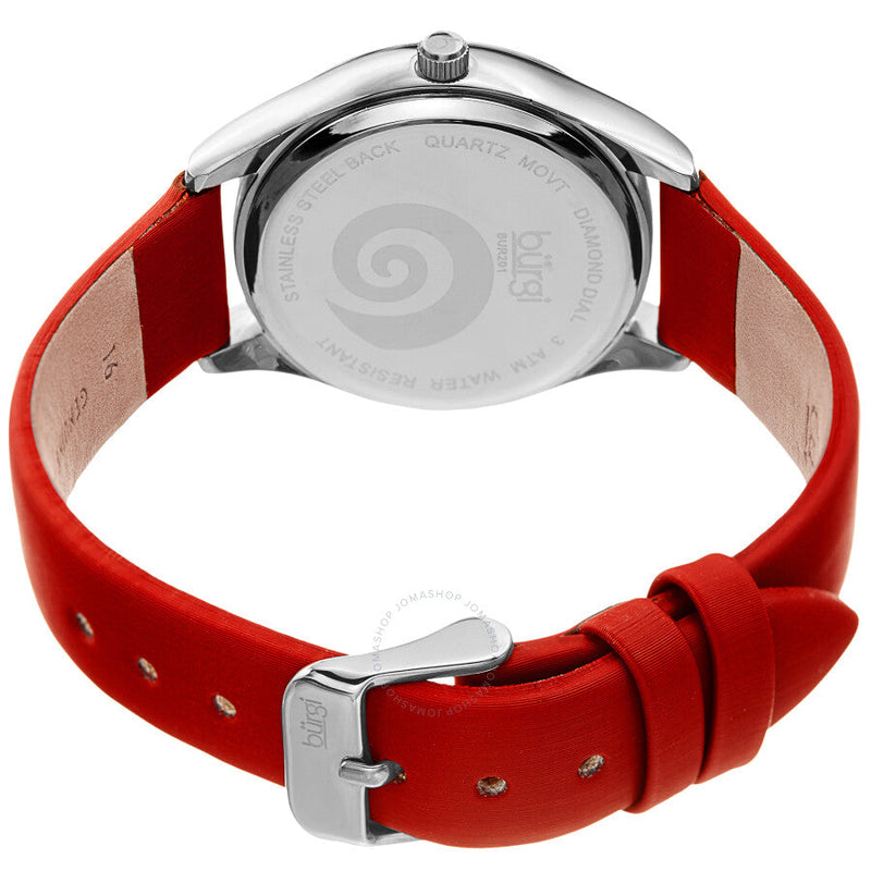 Burgi Swirl Quartz Diamond Red Dial Ladies Watch BUR201RD - The Watches Men & Co #4