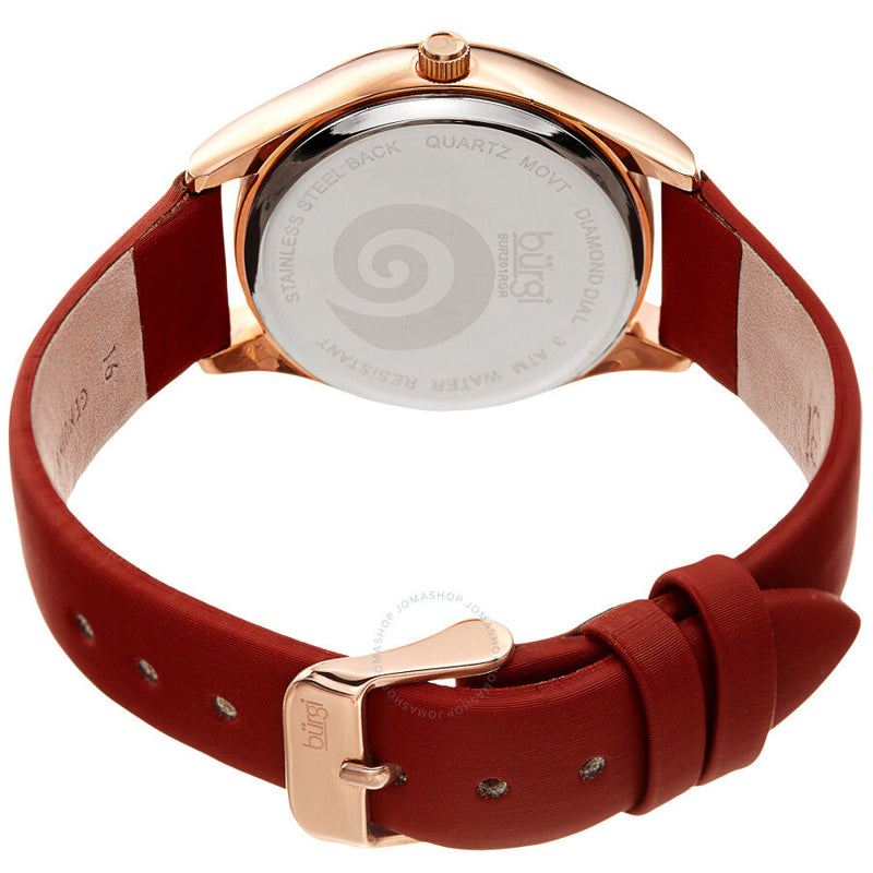 Burgi Swirl Quartz Diamond Red Dial Ladies Watch BUR201RGR - The Watches Men & Co #4