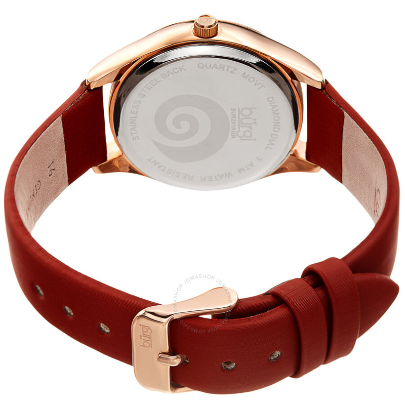 Burgi Swirl Quartz Diamond Red Dial Ladies Watch BUR201RGR - The Watches Men & Co #4