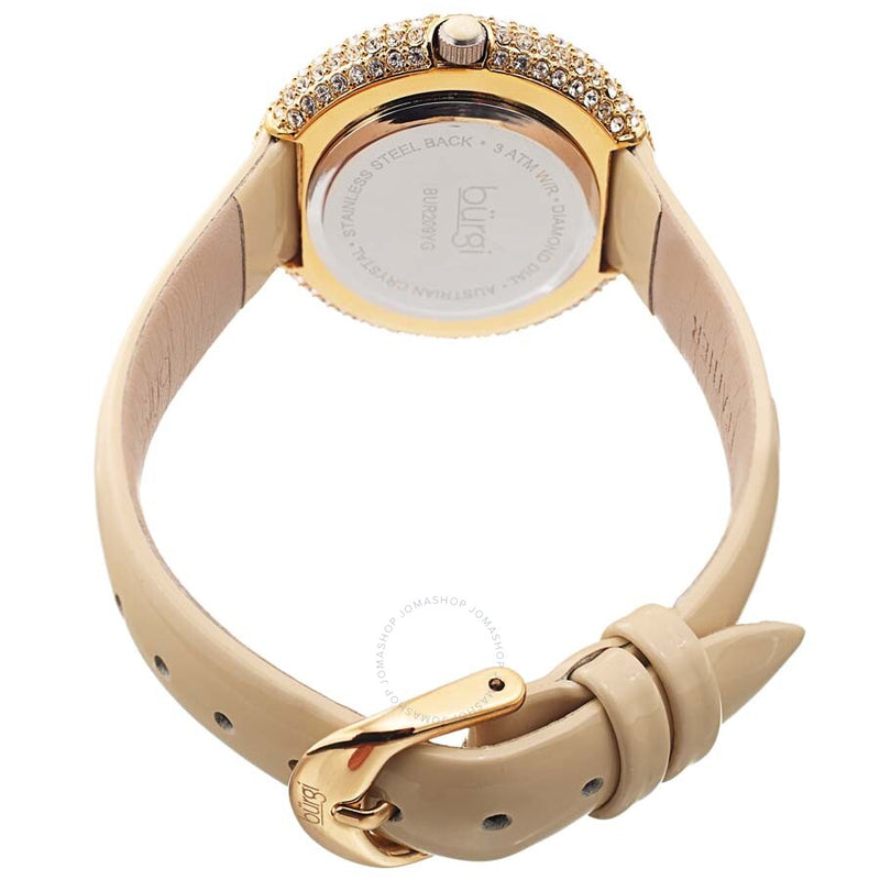 Burgi Swirl Quartz White Dial Ladies Watch BUR209YG - The Watches Men & Co #4