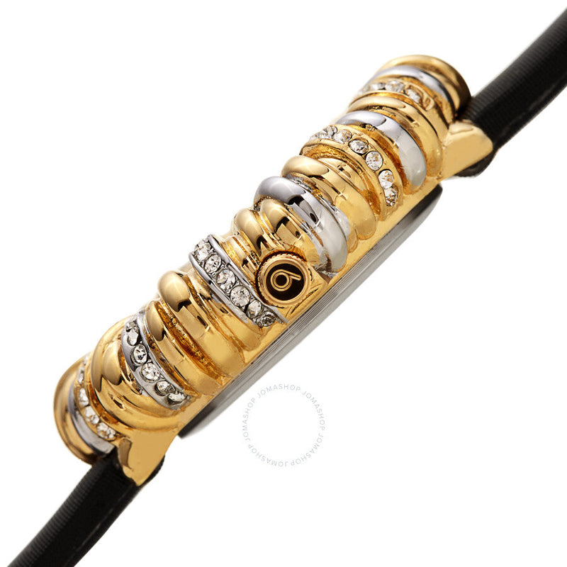 Burgi Twisted Bezel Quartz Crystal White Dial Ladies Watch BUR255BK - The Watches Men & Co #3