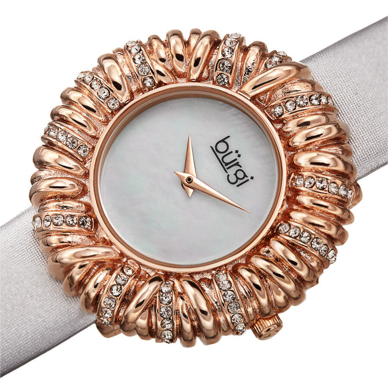 Burgi Twisted Bezel Quartz Grey Dial Ladies Watch BUR255GY - The Watches Men & Co #2