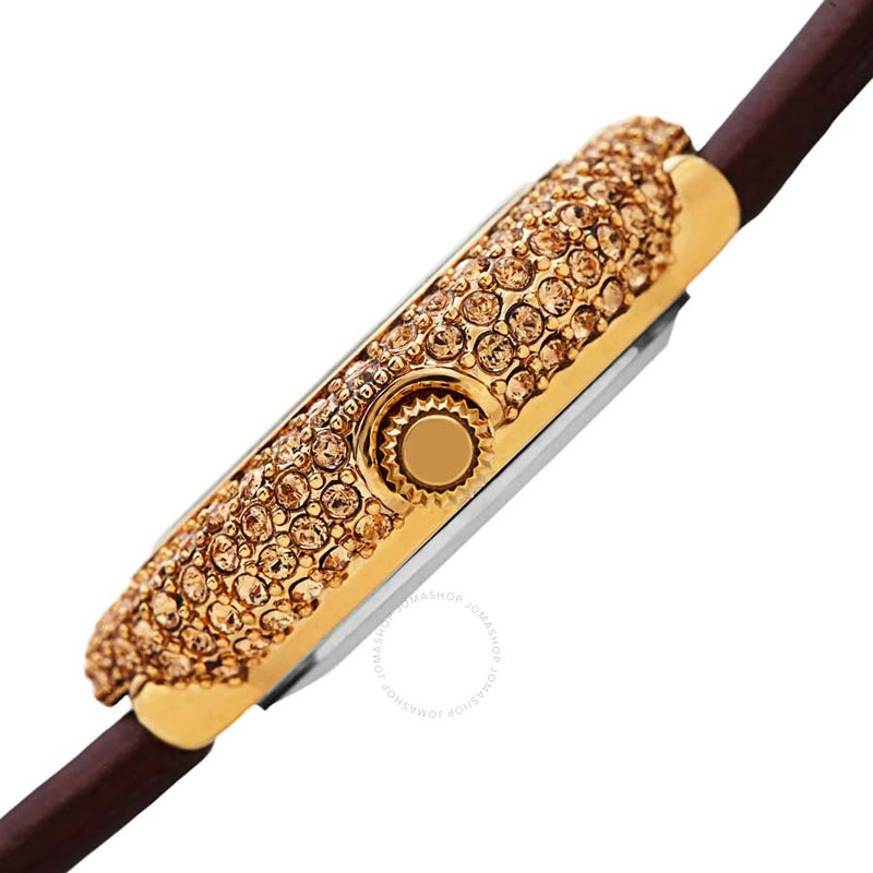 Burgi Diamond White Dial Brown Satin Ladies Watch BUR227BR - The Watches Men & Co #3
