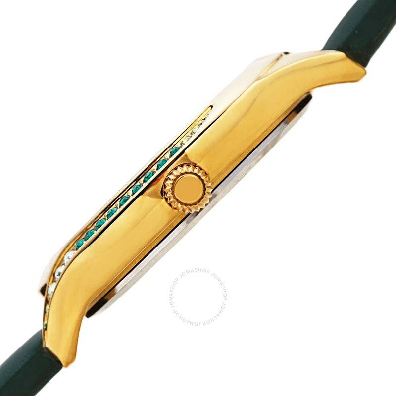 Burgi Crystal White Dial Green Leather Ladies Watch BUR239GN - The Watches Men & Co #3