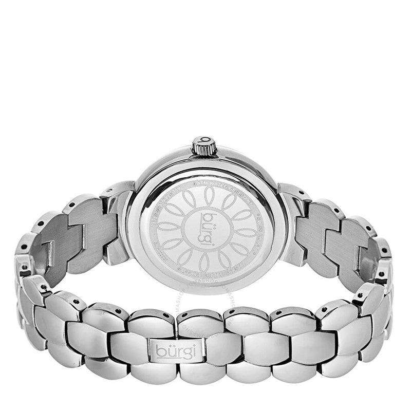 Burgi White Mother of Pearl Dial Stainless Steel Bracelet Ladies Watch BUR084SS - The Watches Men & Co #3