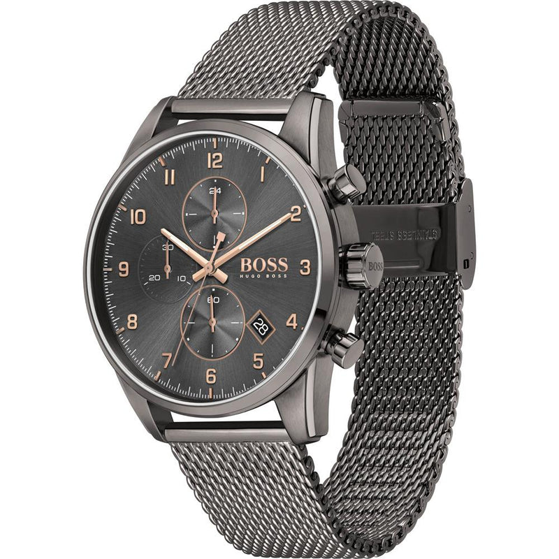 Hugo Boss Skymaster Grey Mesh Men's Watch 1513837 - The Watches Men & CO #2