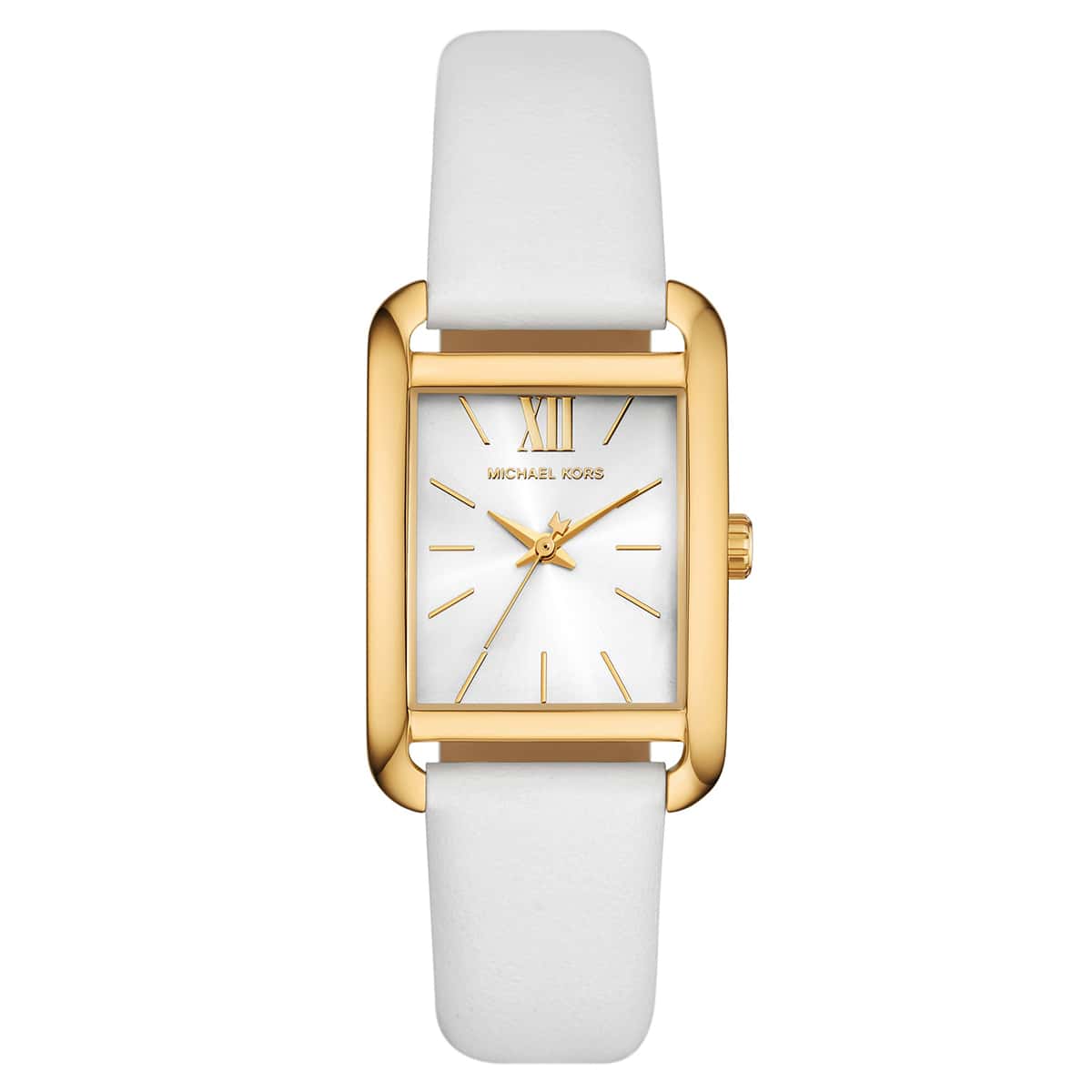 Michael Kors Petite Quartz White Dial White Leather Strap Women's Watch - MKO1059