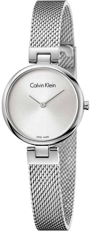 Calvin Klein Authentic women's watch with silver dial and silver mesh bracelet