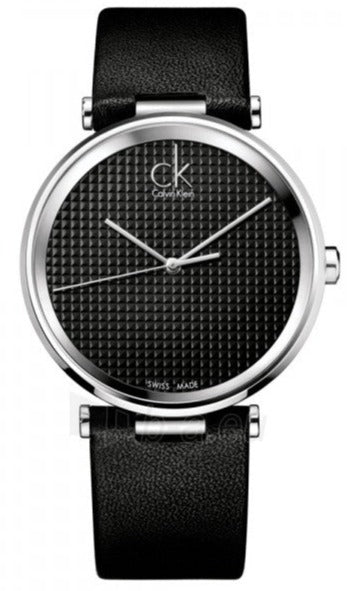 Calvin Klein Sight K1S21102 men's watch with black dial and black leather strap