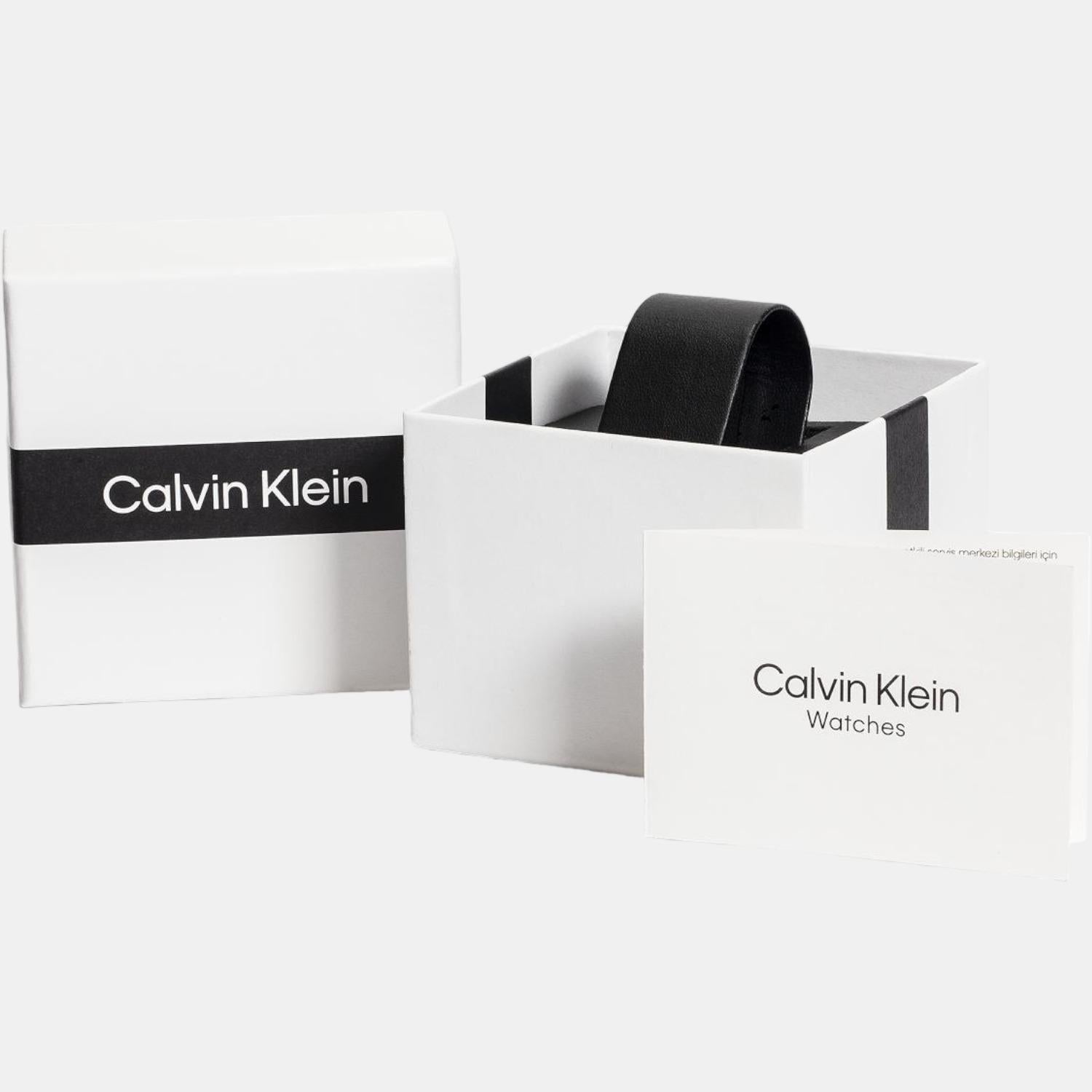 Calvin Klein Stately watch packaging with white box and branded accessories